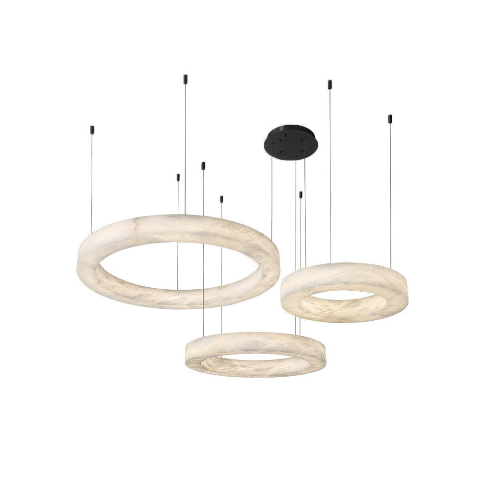 Plotuvyn Chandelier Anneau Albâtre Luxe Salon - Neutralighting