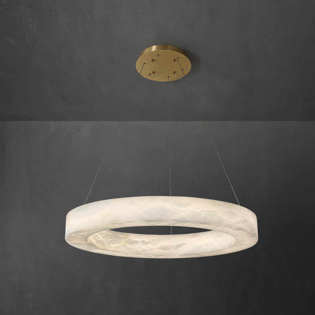 Plotuvyn Chandelier Anneau Albâtre Luxe Salon - Neutralighting