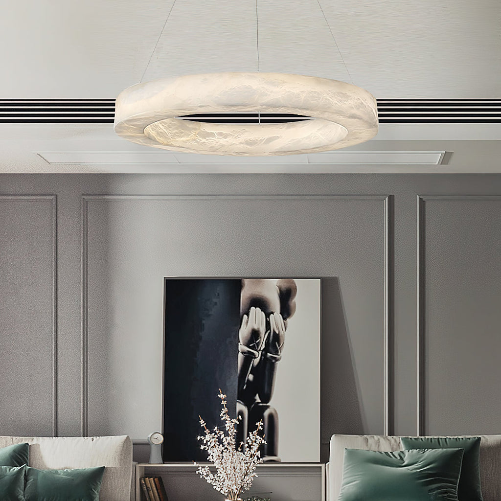 Plotuvyn Chandelier Anneau Albâtre Luxe Salon - Neutralighting