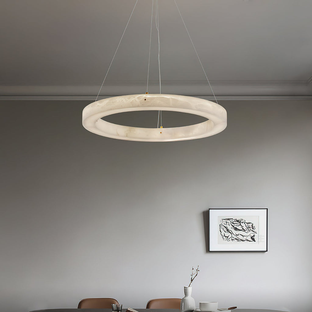 Plotuvyn Chandelier Anneau Albâtre Luxe Salon - Neutralighting