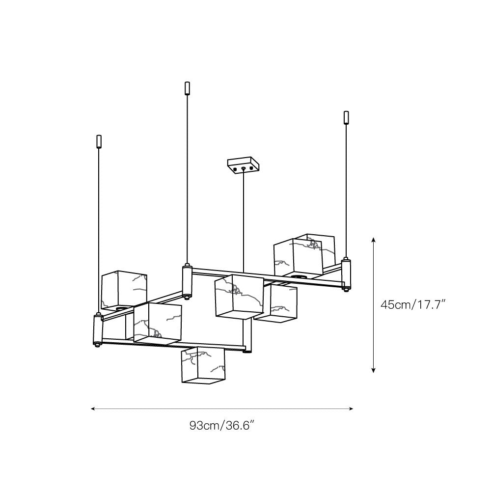 Ostruvye Chandelier Albâtre Boîte Créativité Salon - Neutralighting