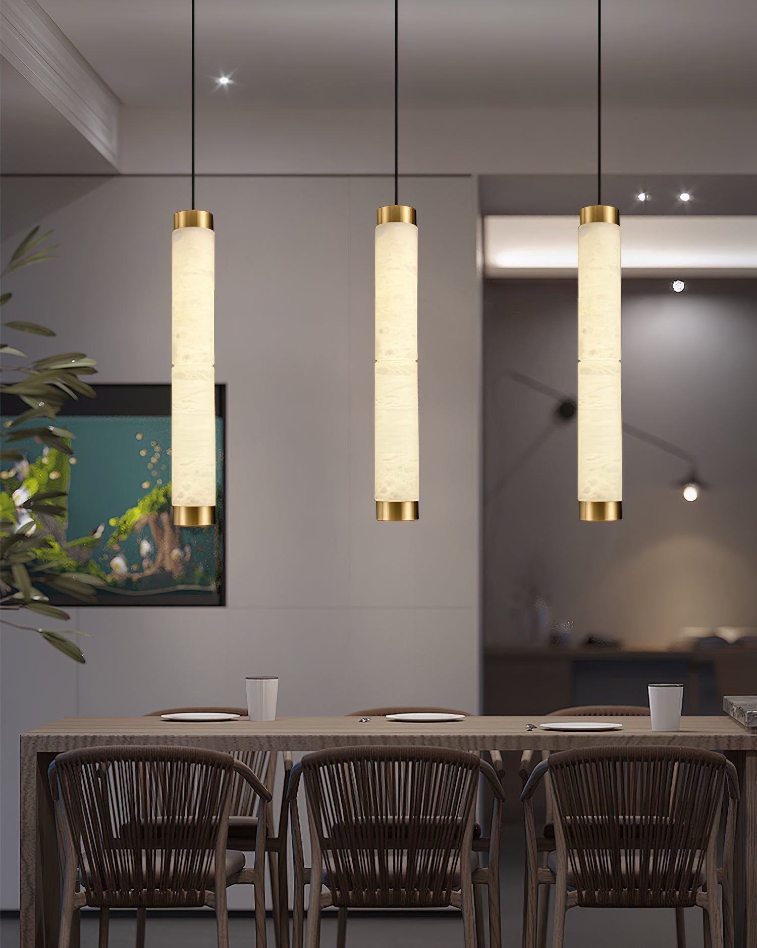 Plotuvyi Suspension Albâtre Bande Moderne Salon - Neutralighting