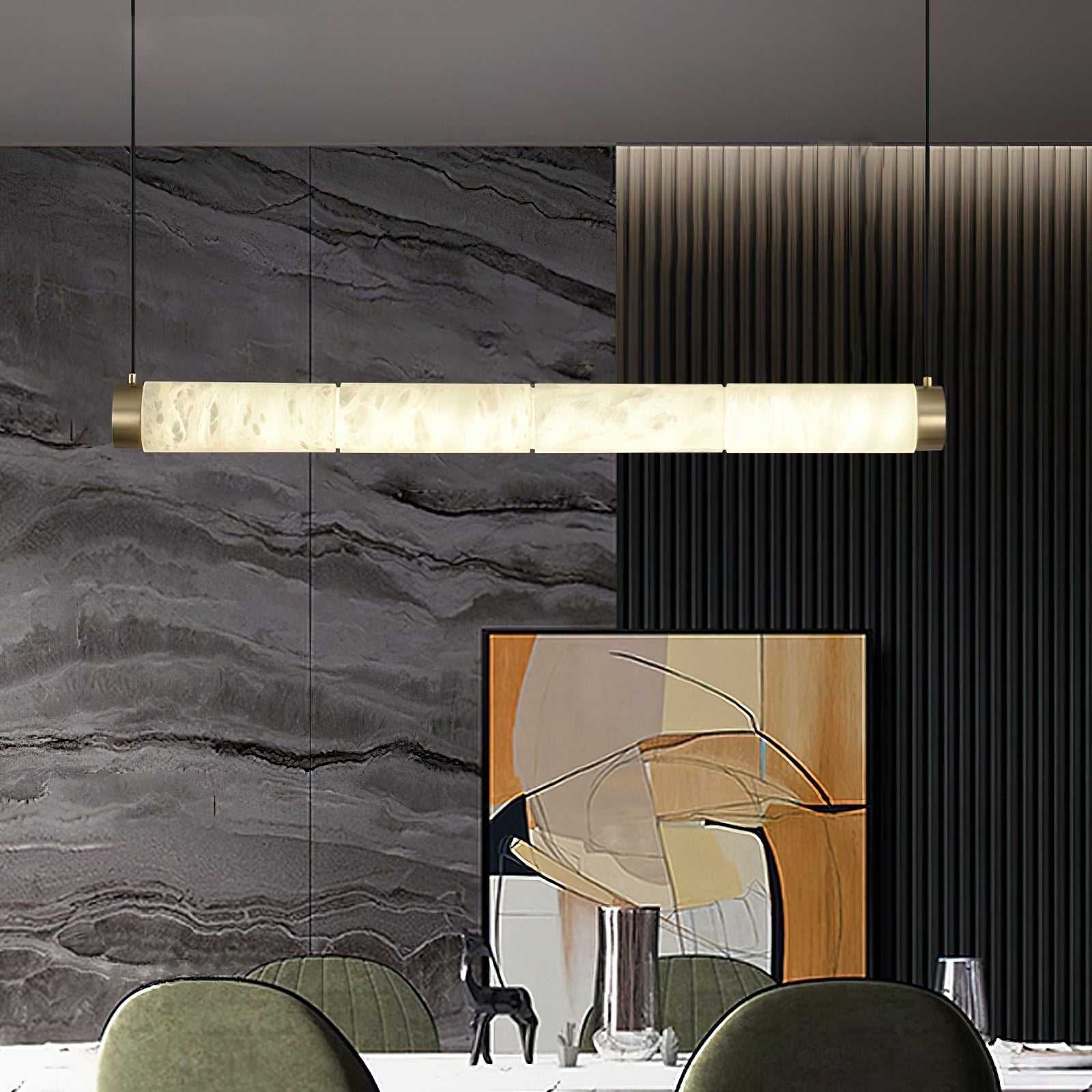 Plotuvyi Suspension Albâtre Bande Moderne Salon - Neutralighting