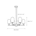 Sifuvyn Chandelier Géométrique en Verre Moderne Salon - Neutralighting