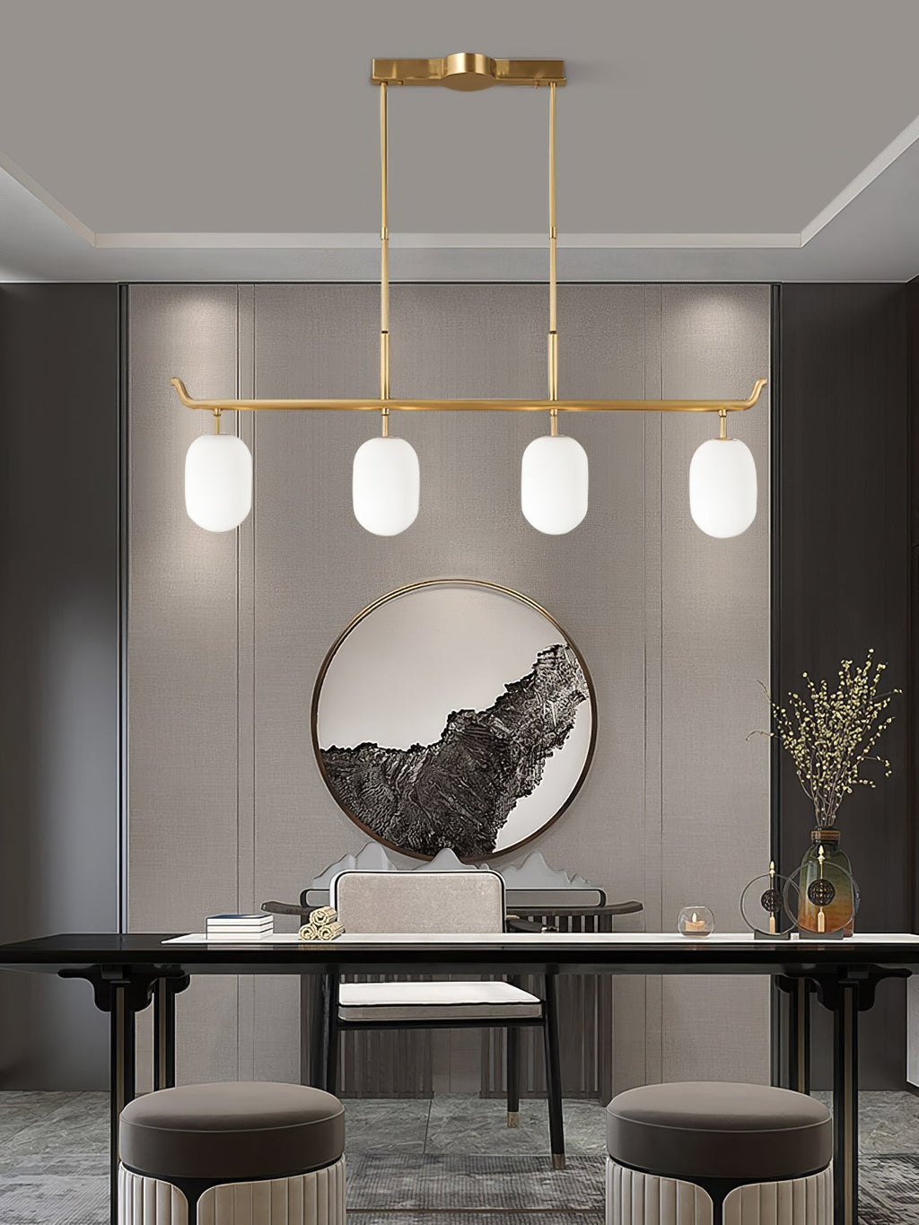 Sifuvyn Chandelier Géométrique en Verre Moderne Salon - Neutralighting