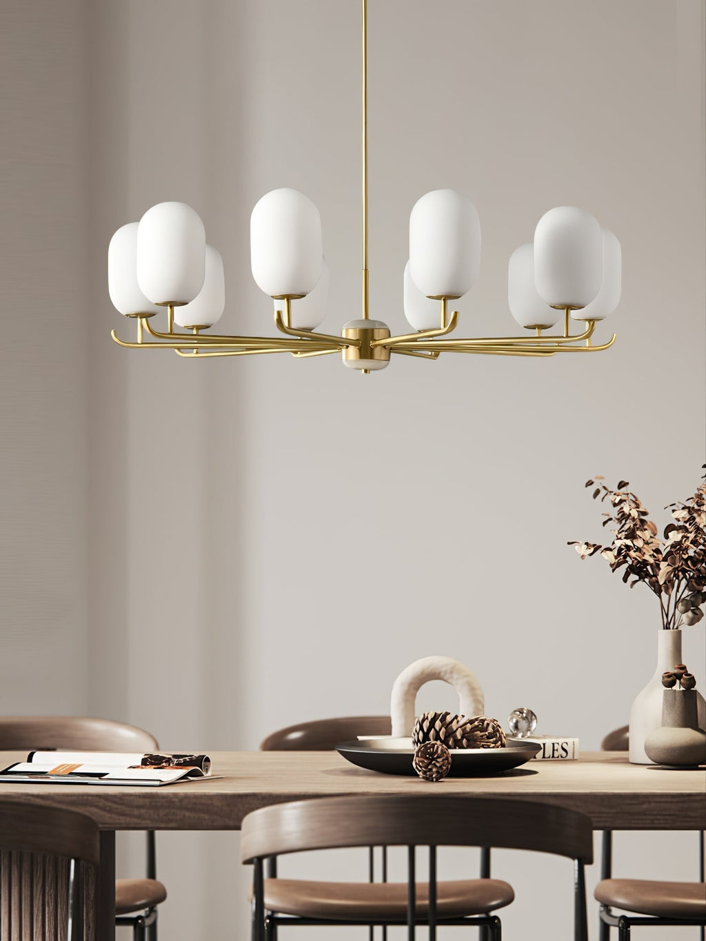 Sifuvyn Chandelier Géométrique en Verre Moderne Salon - Neutralighting