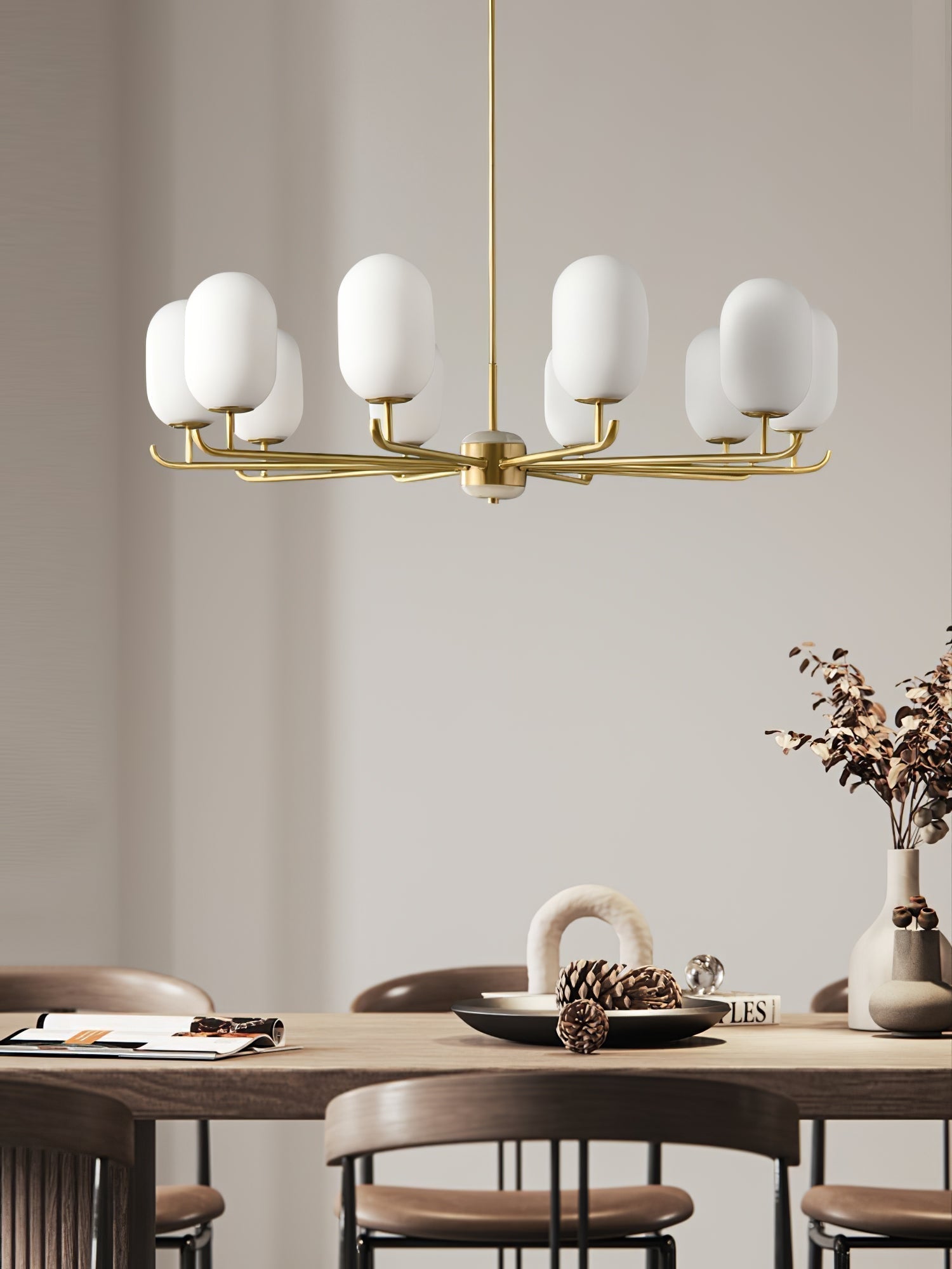 Sifuvyn Chandelier Géométrique en Verre Moderne Salon - Neutralighting