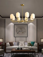 Sifuvyn Chandelier Géométrique en Verre Moderne Salon - Neutralighting