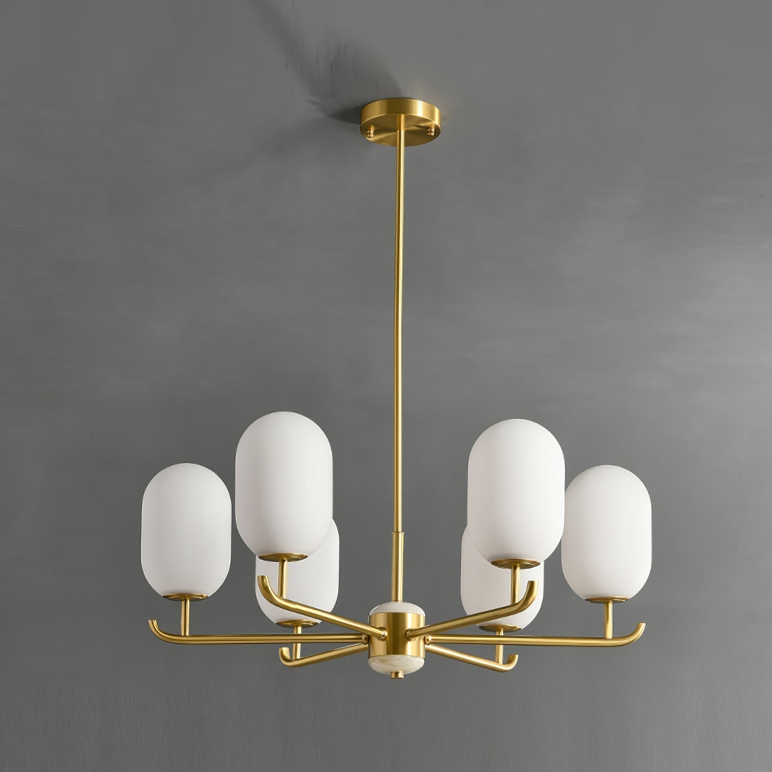 Sifuvyn Chandelier Géométrique en Verre Moderne Salon - Neutralighting