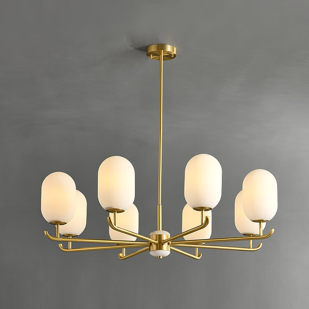 Sifuvyn Chandelier Géométrique en Verre Moderne Salon - Neutralighting