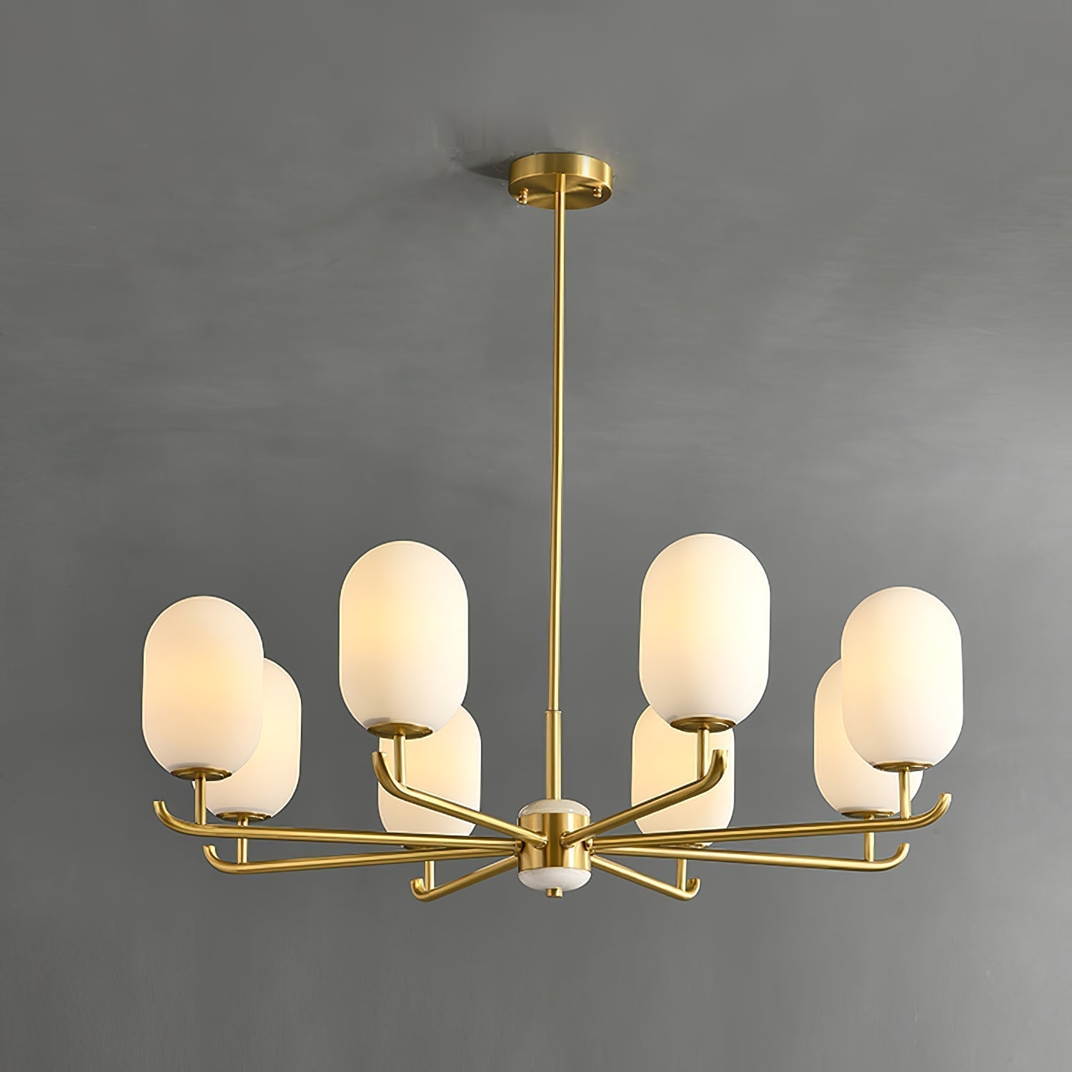 Sifuvyn Chandelier Géométrique en Verre Moderne Salon - Neutralighting