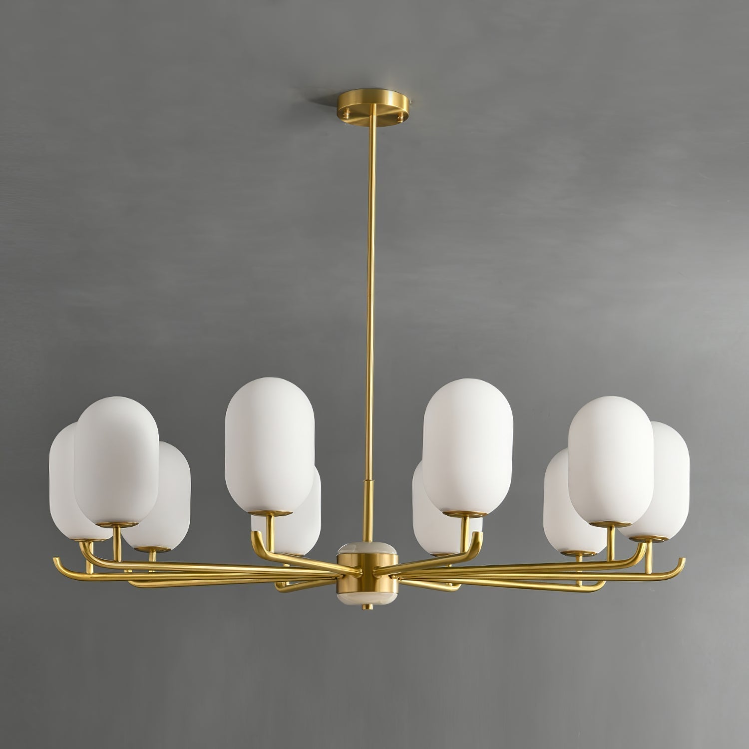 Sifuvyn Chandelier Géométrique en Verre Moderne Salon - Neutralighting