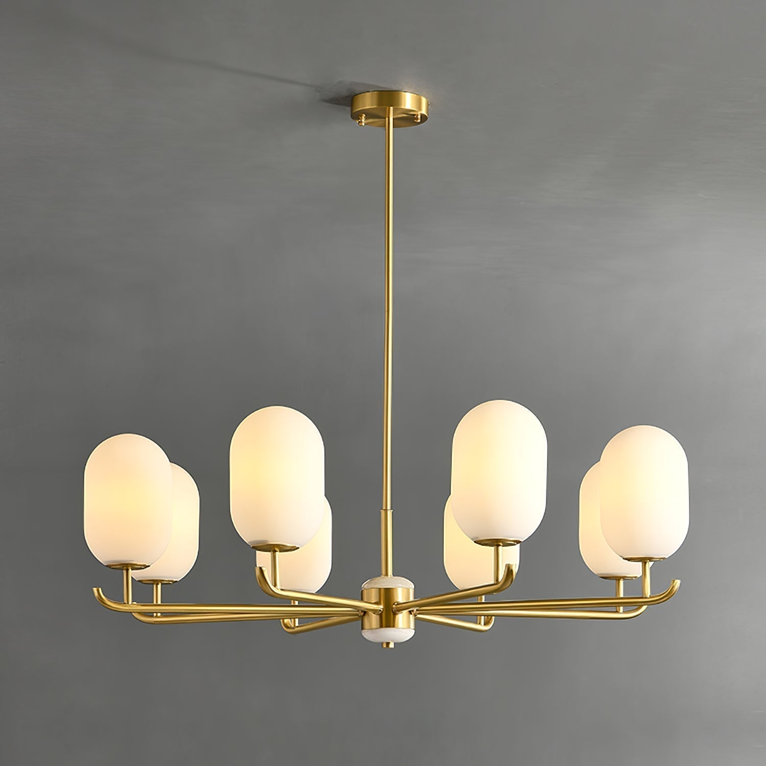 Sifuvyn Chandelier Géométrique en Verre Moderne Salon - Neutralighting