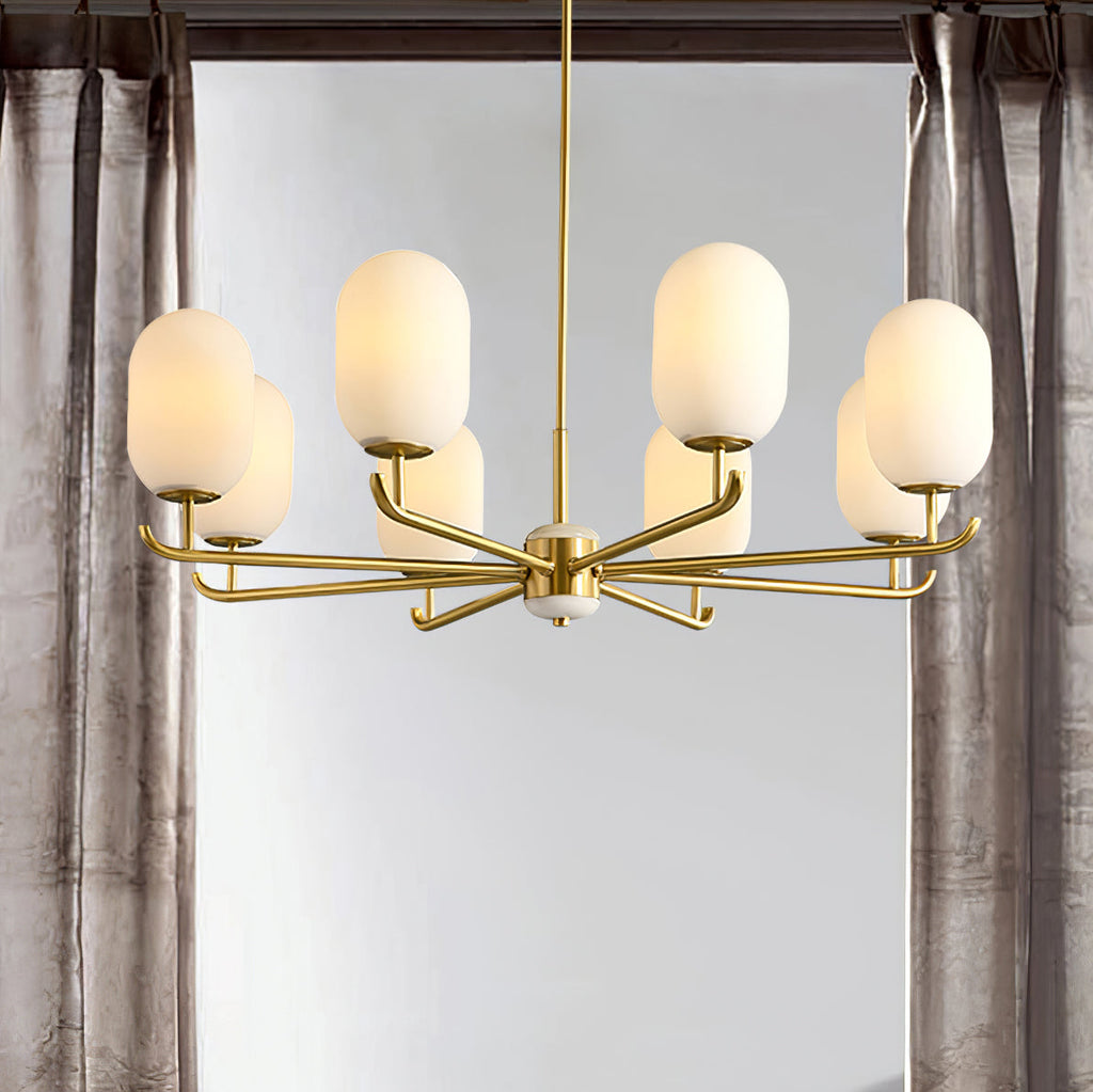 Sifuvyn Chandelier Géométrique en Verre Moderne Salon - Neutralighting