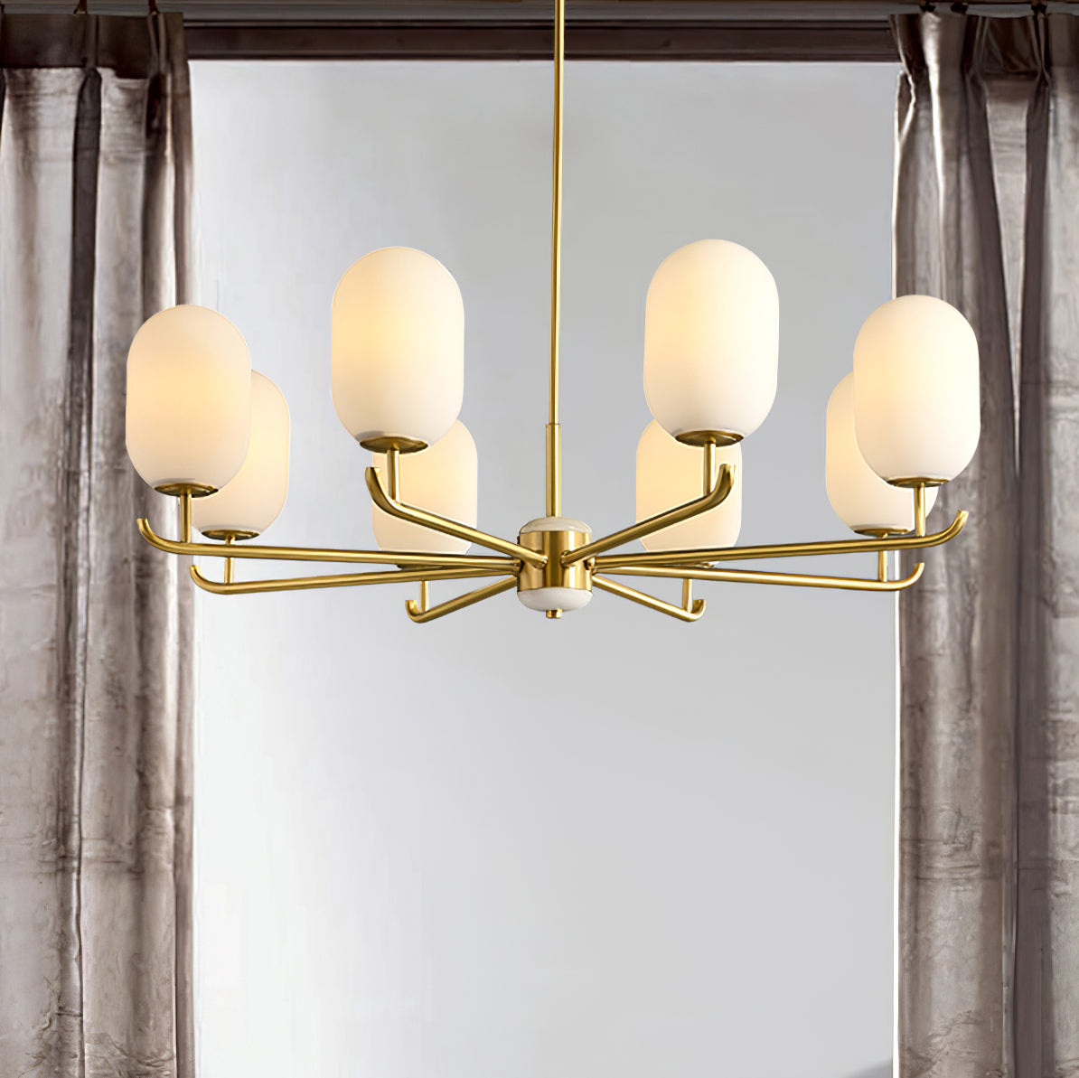 Sifuvyn Chandelier Géométrique en Verre Moderne Salon - Neutralighting