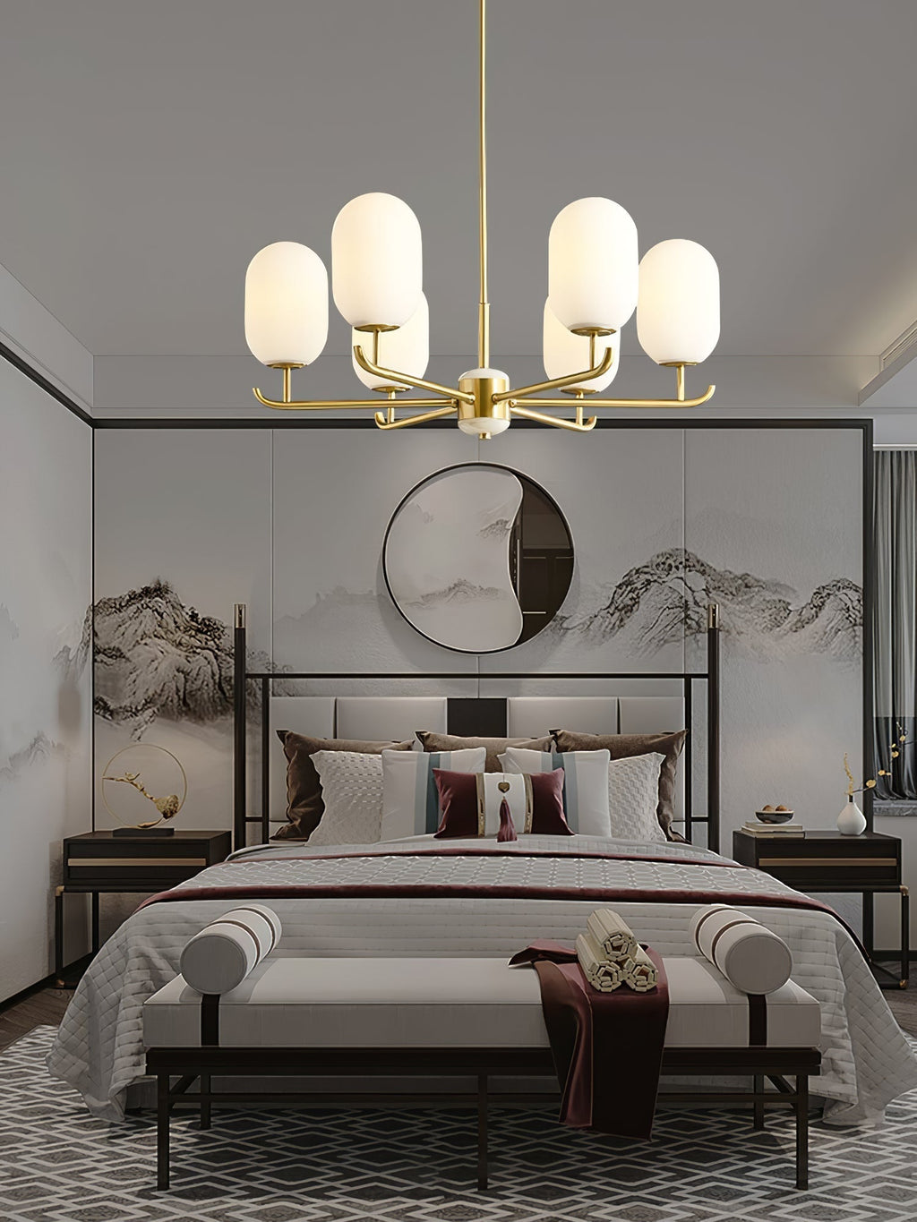 Sifuvyn Chandelier Géométrique en Verre Moderne Salon - Neutralighting