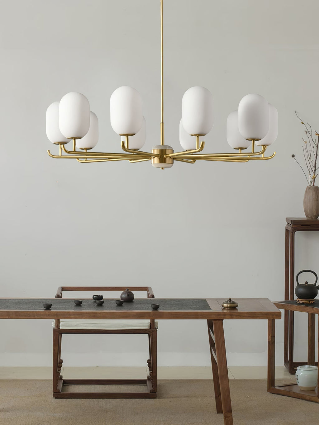 Sifuvyn Chandelier Géométrique en Verre Moderne Salon - Neutralighting