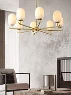 Sifuvyn Chandelier Géométrique en Verre Moderne Salon - Neutralighting
