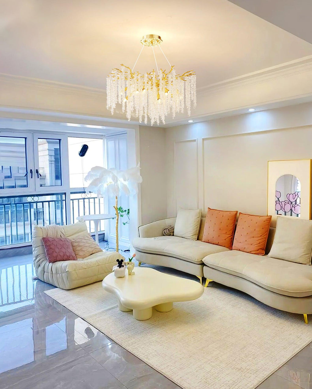 Lustra Chandelier Doré Cristal Branche Élégant - Neutralighting
