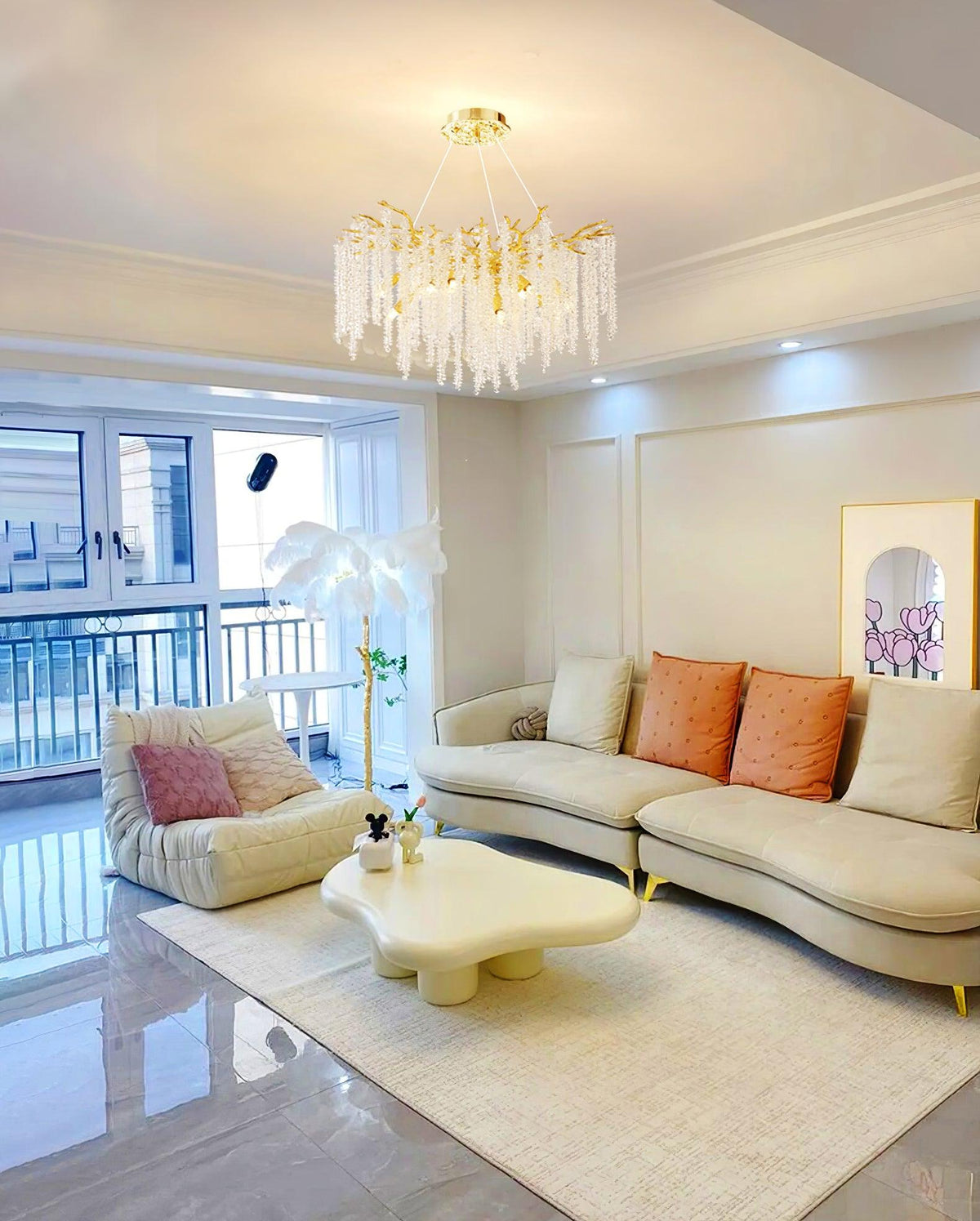 Lustra Chandelier Doré Cristal Branche Élégant - Neutralighting