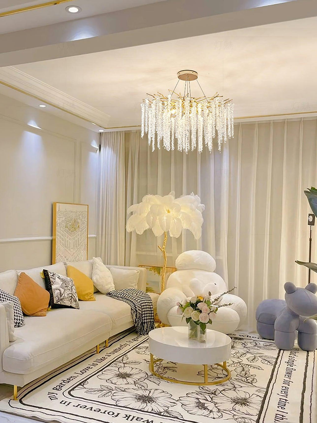 Lustra Chandelier Doré Cristal Branche Élégant - Neutralighting