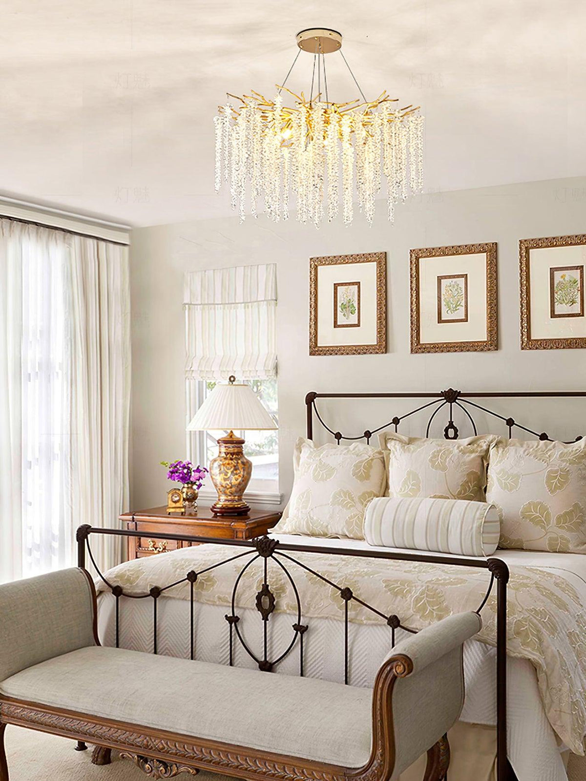 Lustra Chandelier Doré Cristal Branche Élégant - Neutralighting