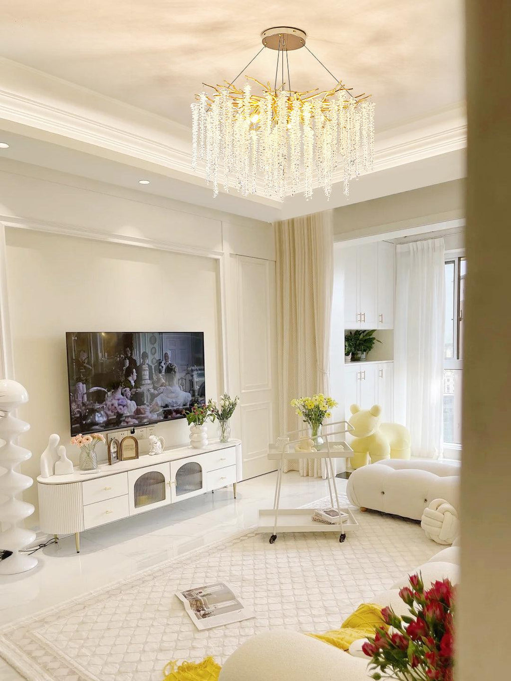 Lustra Chandelier Doré Cristal Branche Élégant - Neutralighting