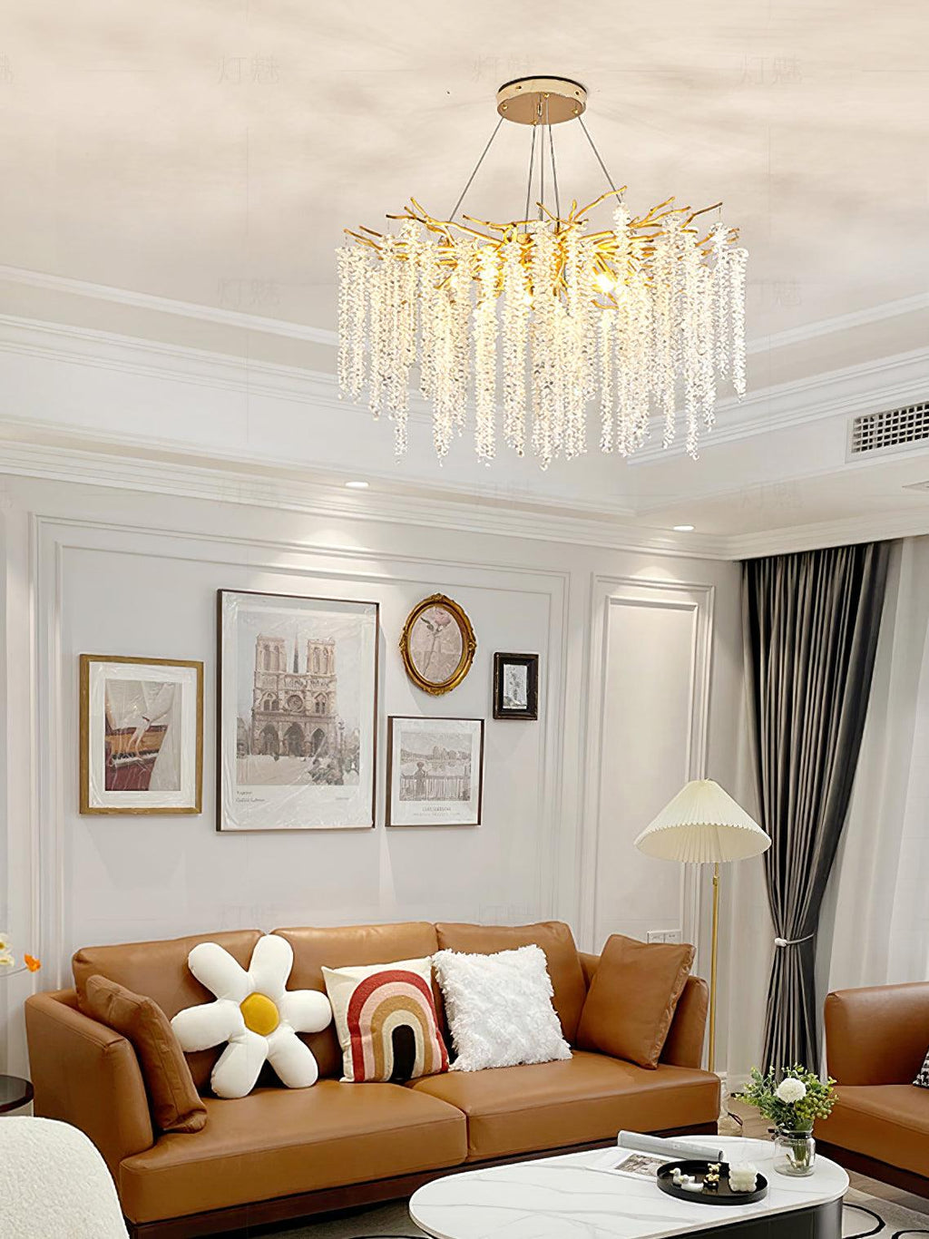 Lustra Chandelier Doré Cristal Branche Élégant - Neutralighting