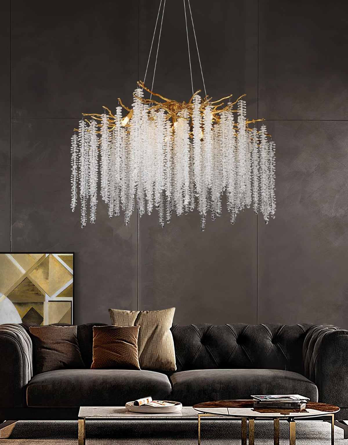 Lustra Chandelier Doré Cristal Branche Élégant - Neutralighting