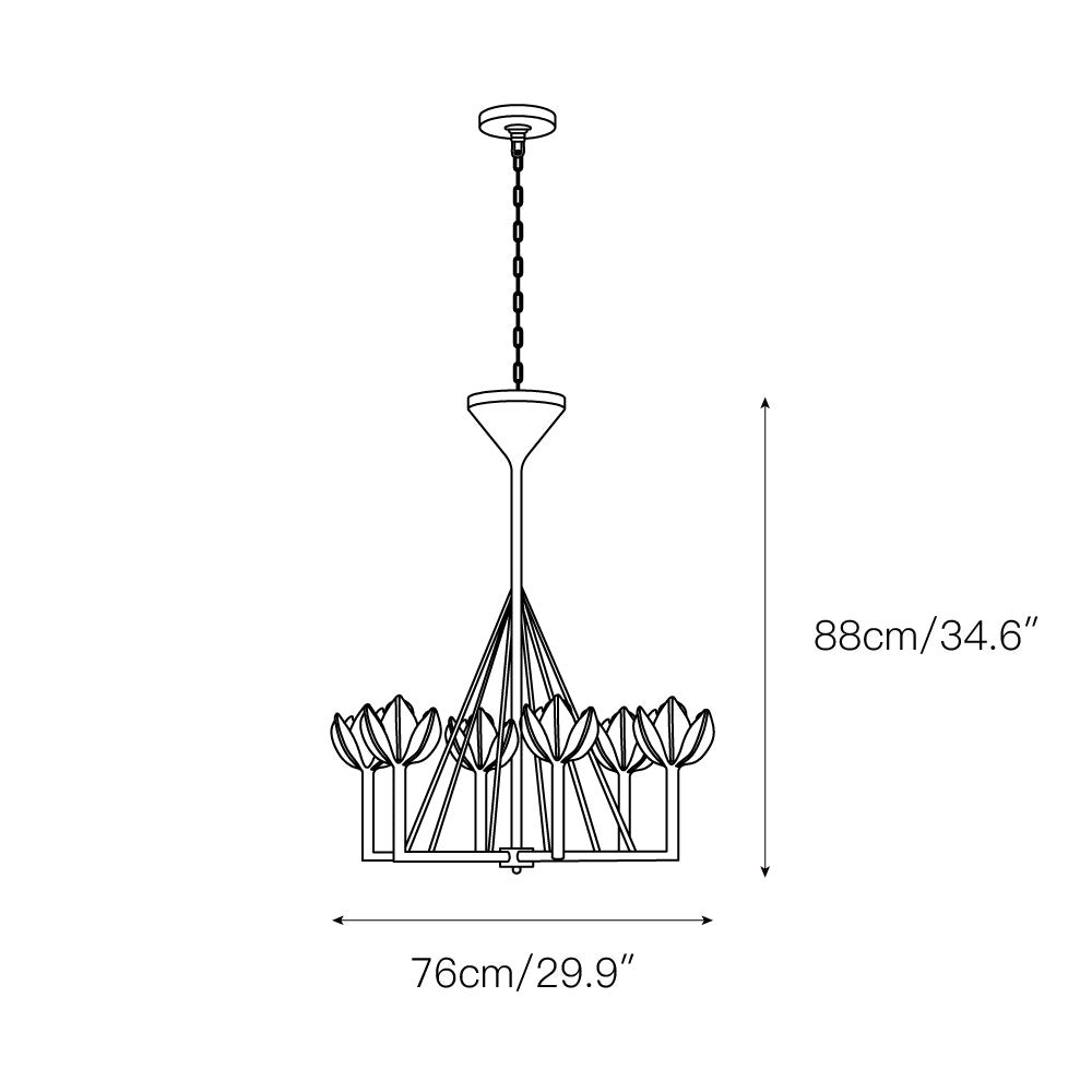 Alberto Chandelier Laiton Floral Moderne Salon - Neutralighting
