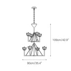 Alberto Chandelier Laiton Floral Moderne Salon - Neutralighting