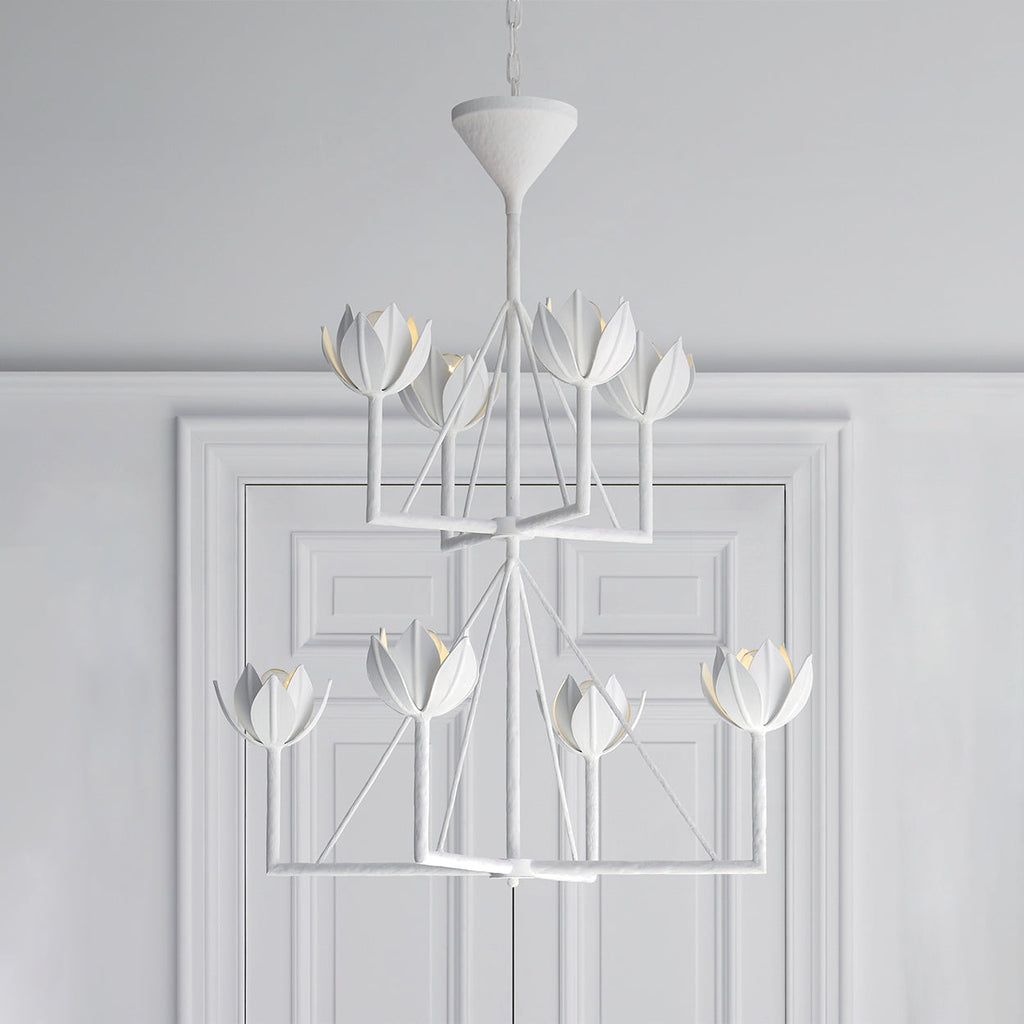 Alberto Chandelier Laiton Floral Moderne Salon - Neutralighting