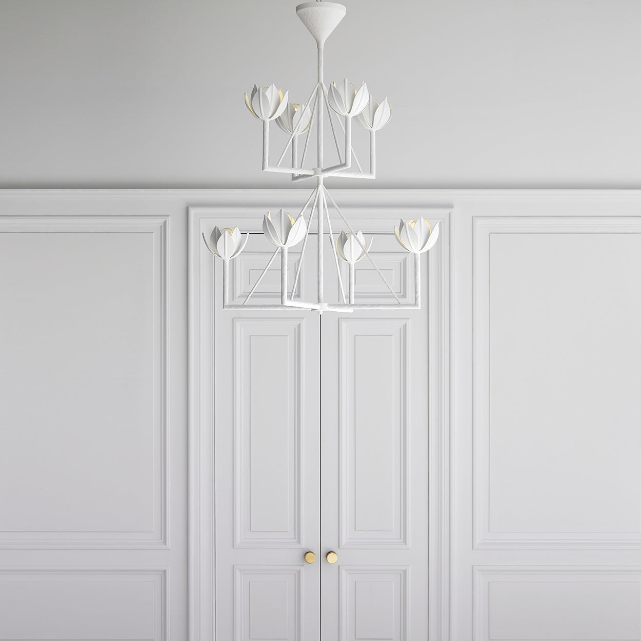 Alberto Chandelier Laiton Floral Moderne Salon - Neutralighting