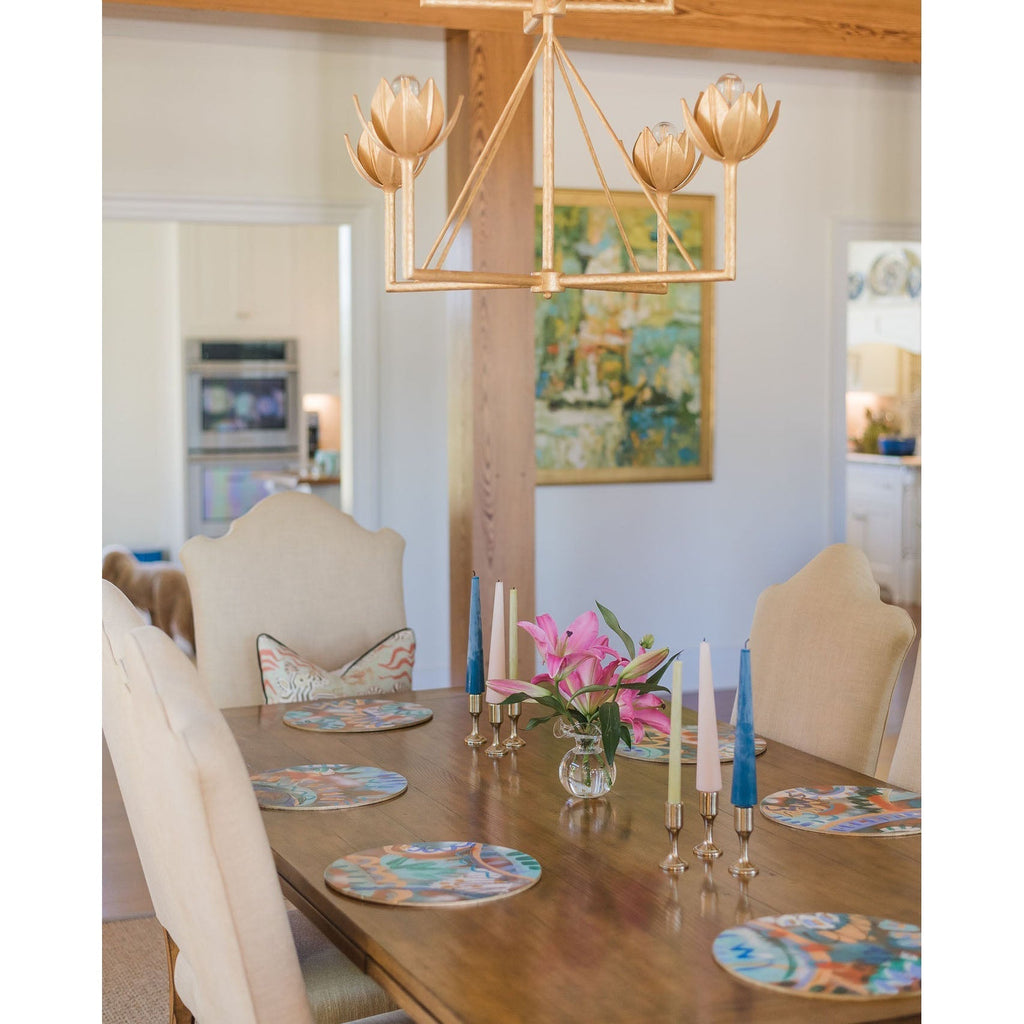 Alberto Chandelier Laiton Floral Moderne Salon - Neutralighting