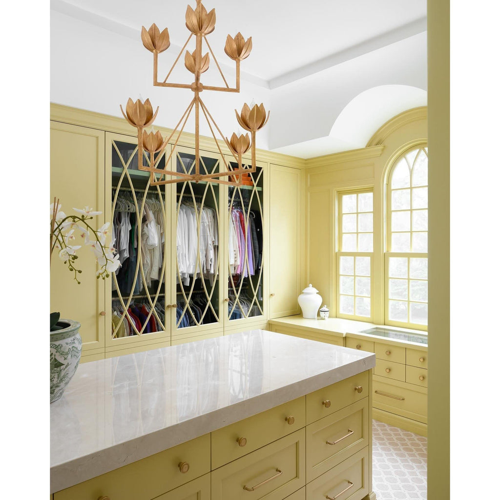 Alberto Chandelier Laiton Floral Moderne Salon - Neutralighting
