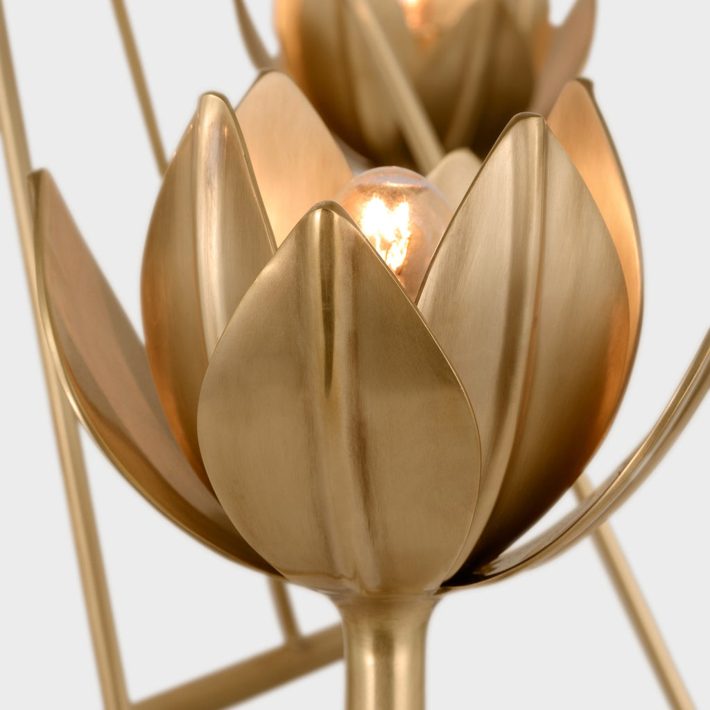 Alberto Chandelier Laiton Floral Moderne Salon - Neutralighting