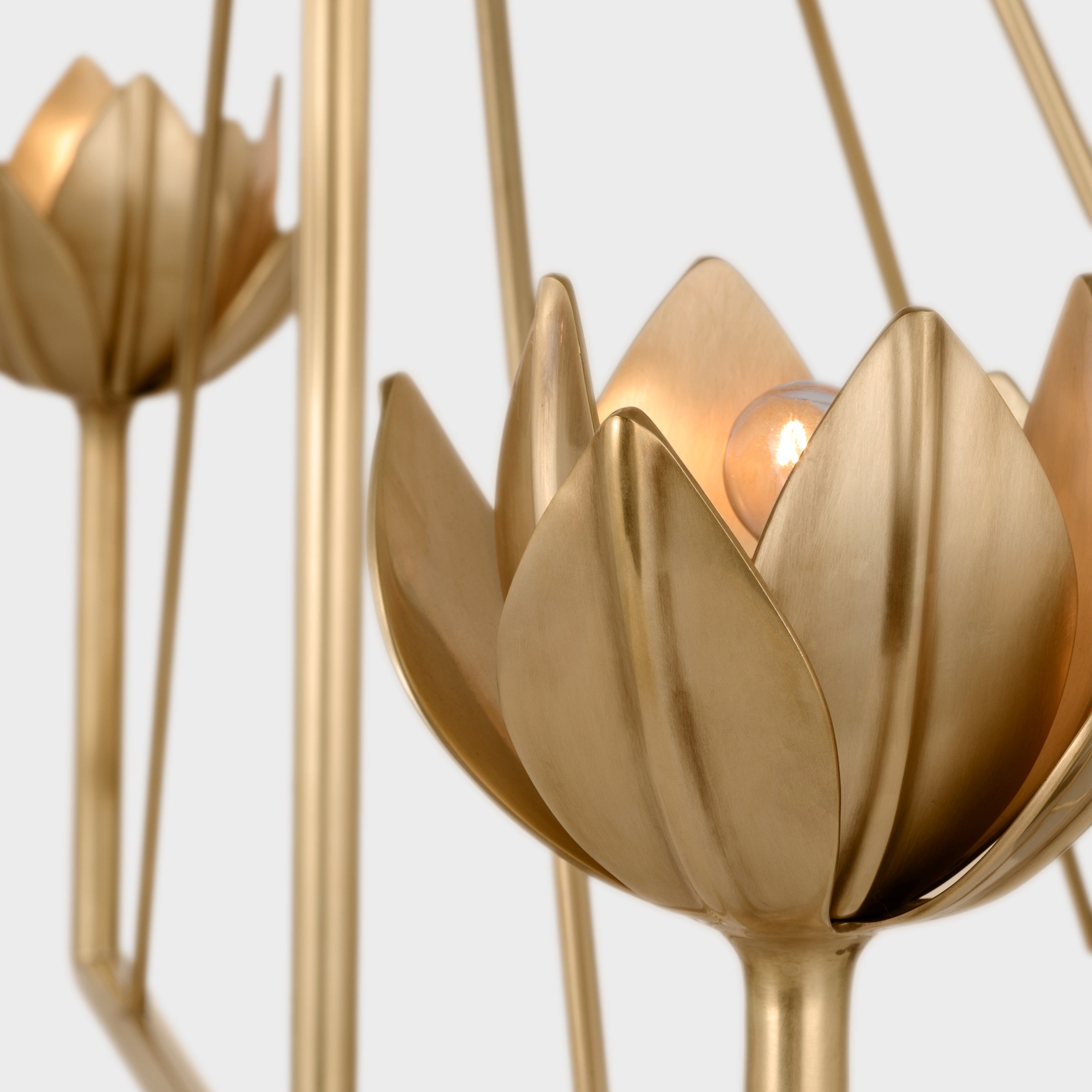 Alberto Chandelier Laiton Floral Moderne Salon - Neutralighting