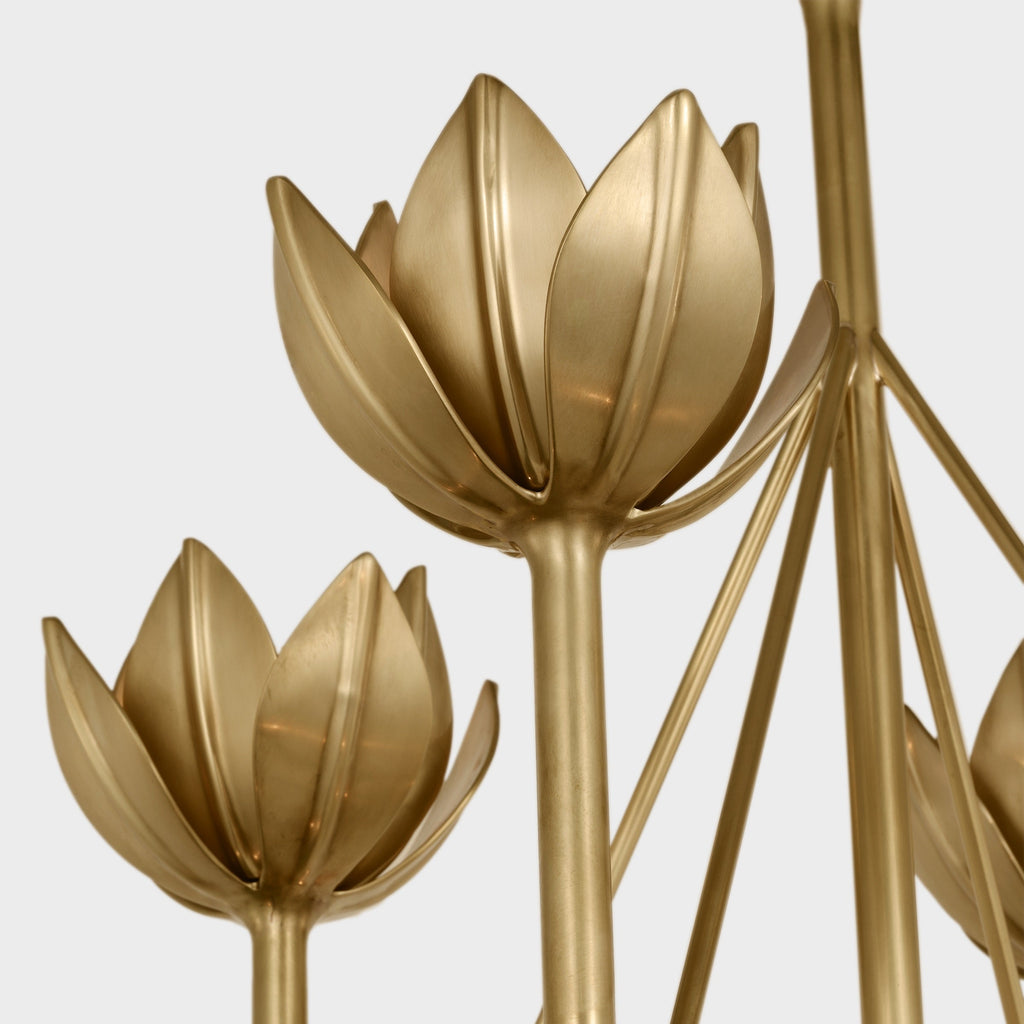 Alberto Chandelier Laiton Floral Moderne Salon - Neutralighting
