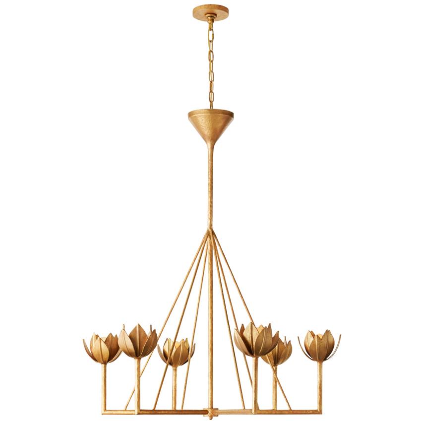 Alberto Chandelier Laiton Floral Moderne Salon - Neutralighting