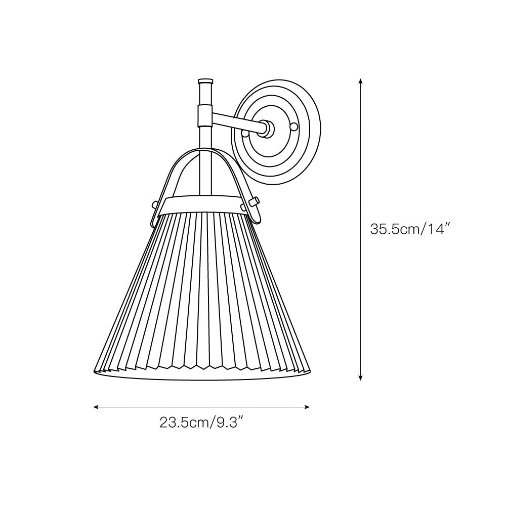Pure Lampe Murale Plissée En Tissu Et Laiton Élégance Premium - Neutralighting