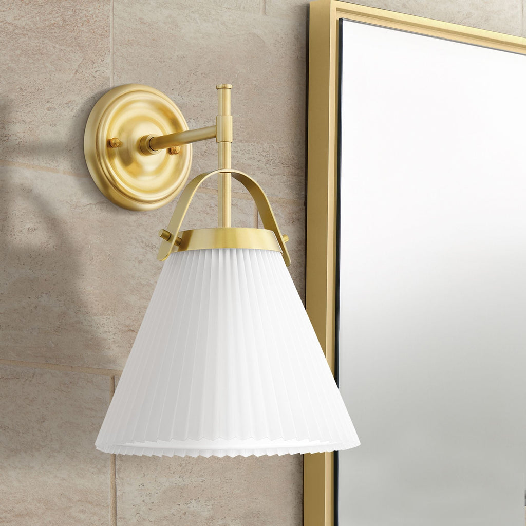 Pure Lampe Murale Plissée En Tissu Et Laiton Élégance Premium - Neutralighting