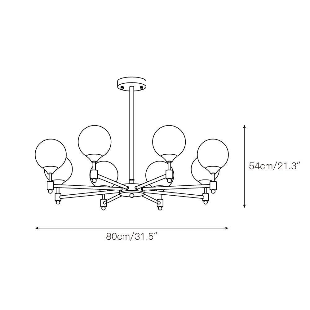 Vatnuvyi Chandelier en Verre Globe - Neutralighting