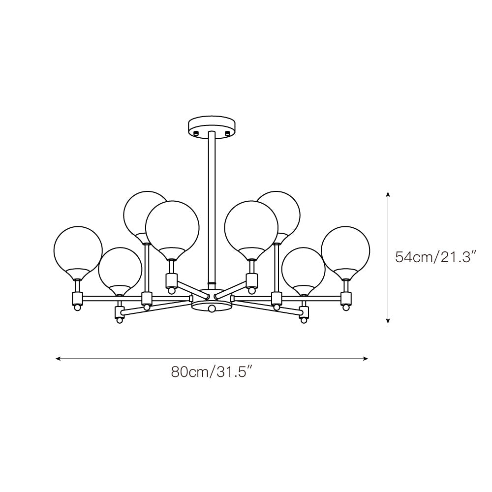 Vatnuvyi Chandelier en Verre Globe - Neutralighting
