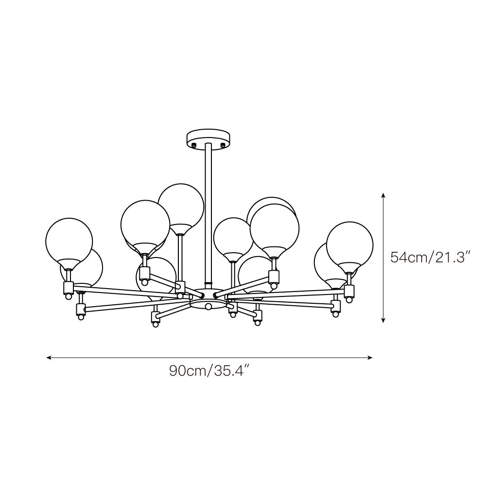 Vatnuvyi Chandelier en Verre Globe - Neutralighting