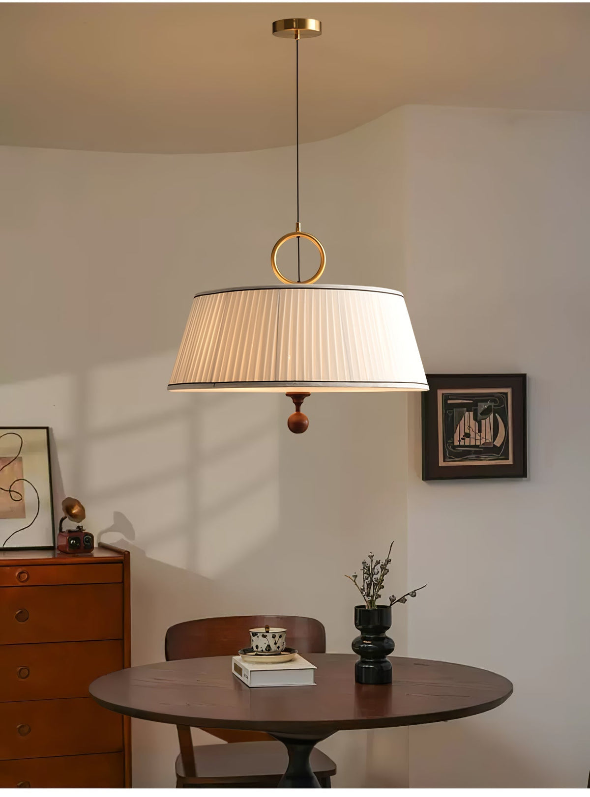 Zavaran Lampe Pendante en Bois Naturel et Tissu - Neutralighting