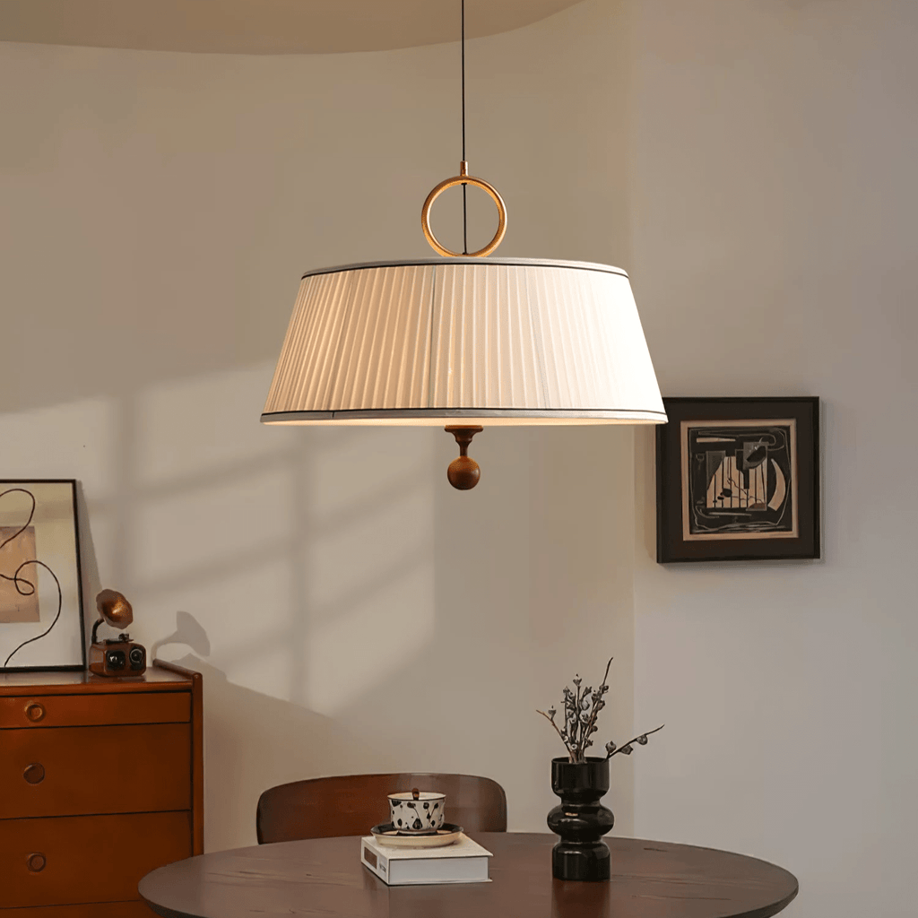 Zavaran Lampe Pendante en Bois Naturel et Tissu - Neutralighting
