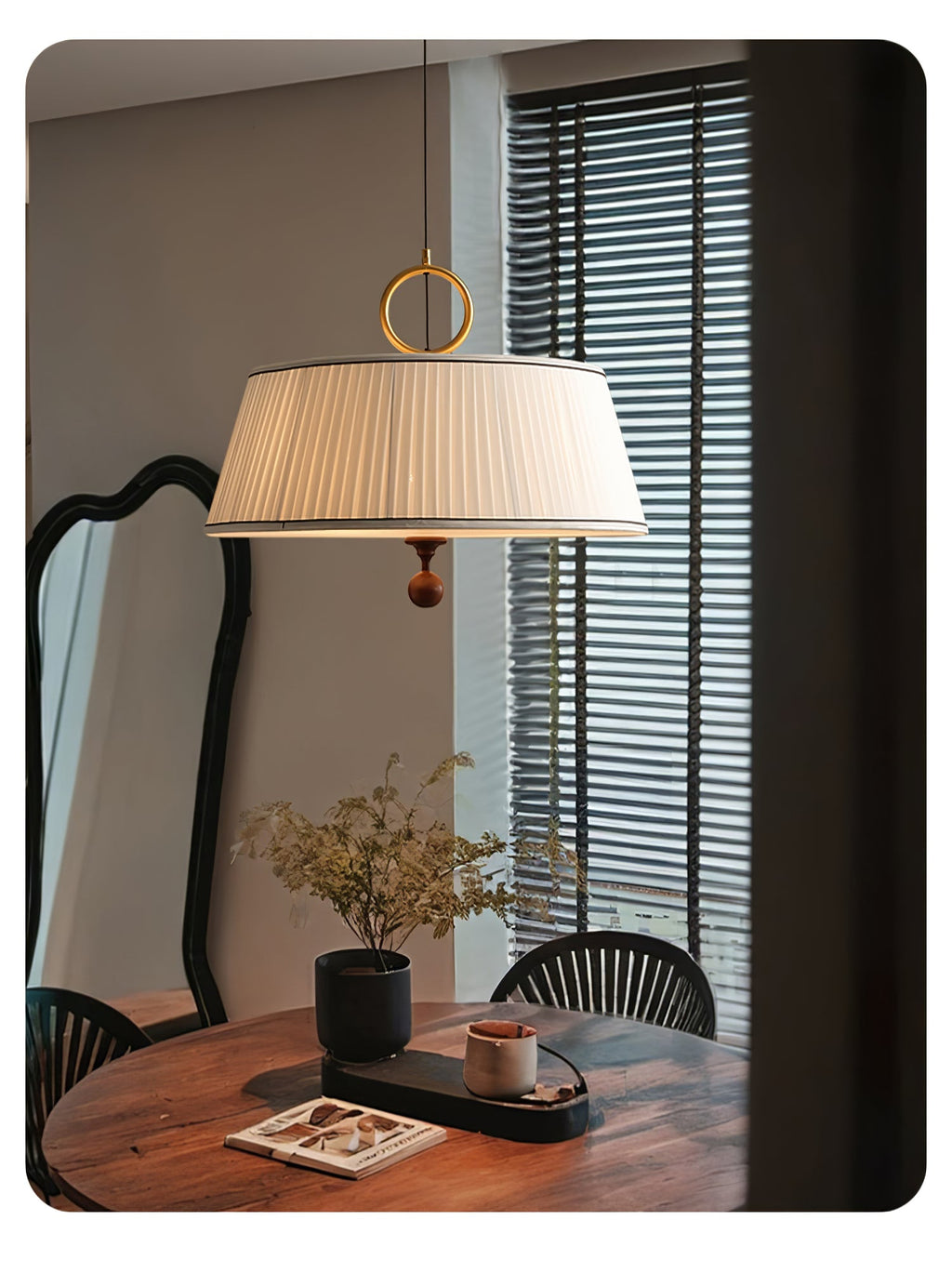 Zavaran Lampe Pendante en Bois Naturel et Tissu - Neutralighting