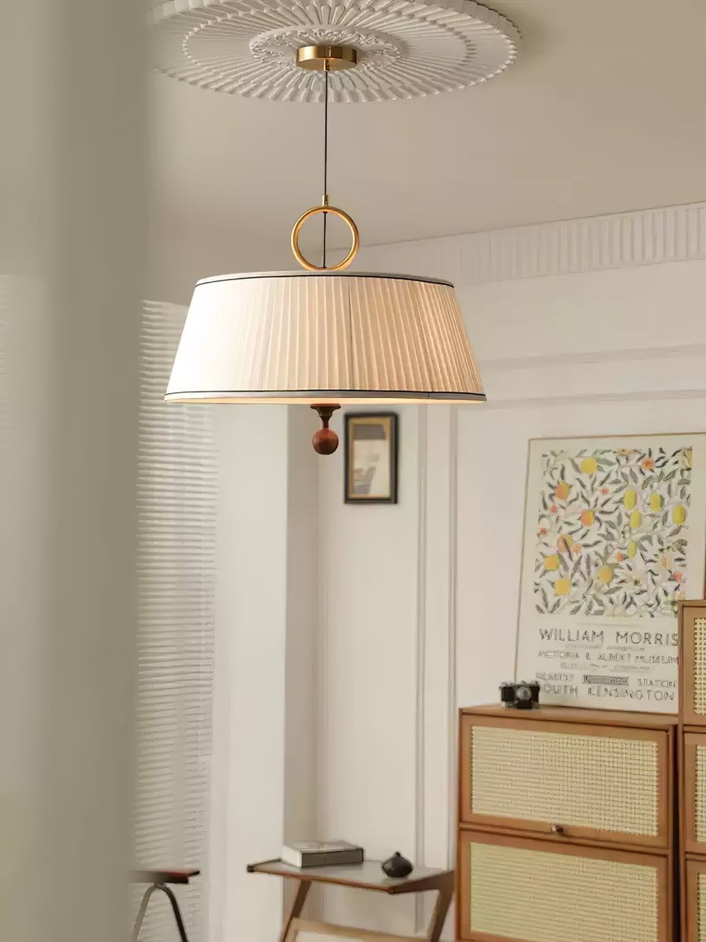 Zavaran Lampe Pendante en Bois Naturel et Tissu - Neutralighting