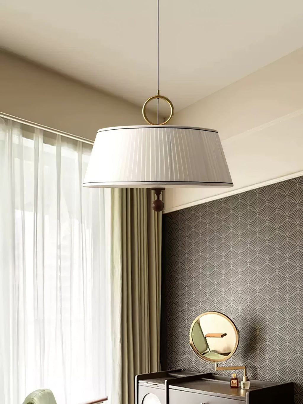 Zavaran Lampe Pendante en Bois Naturel et Tissu - Neutralighting