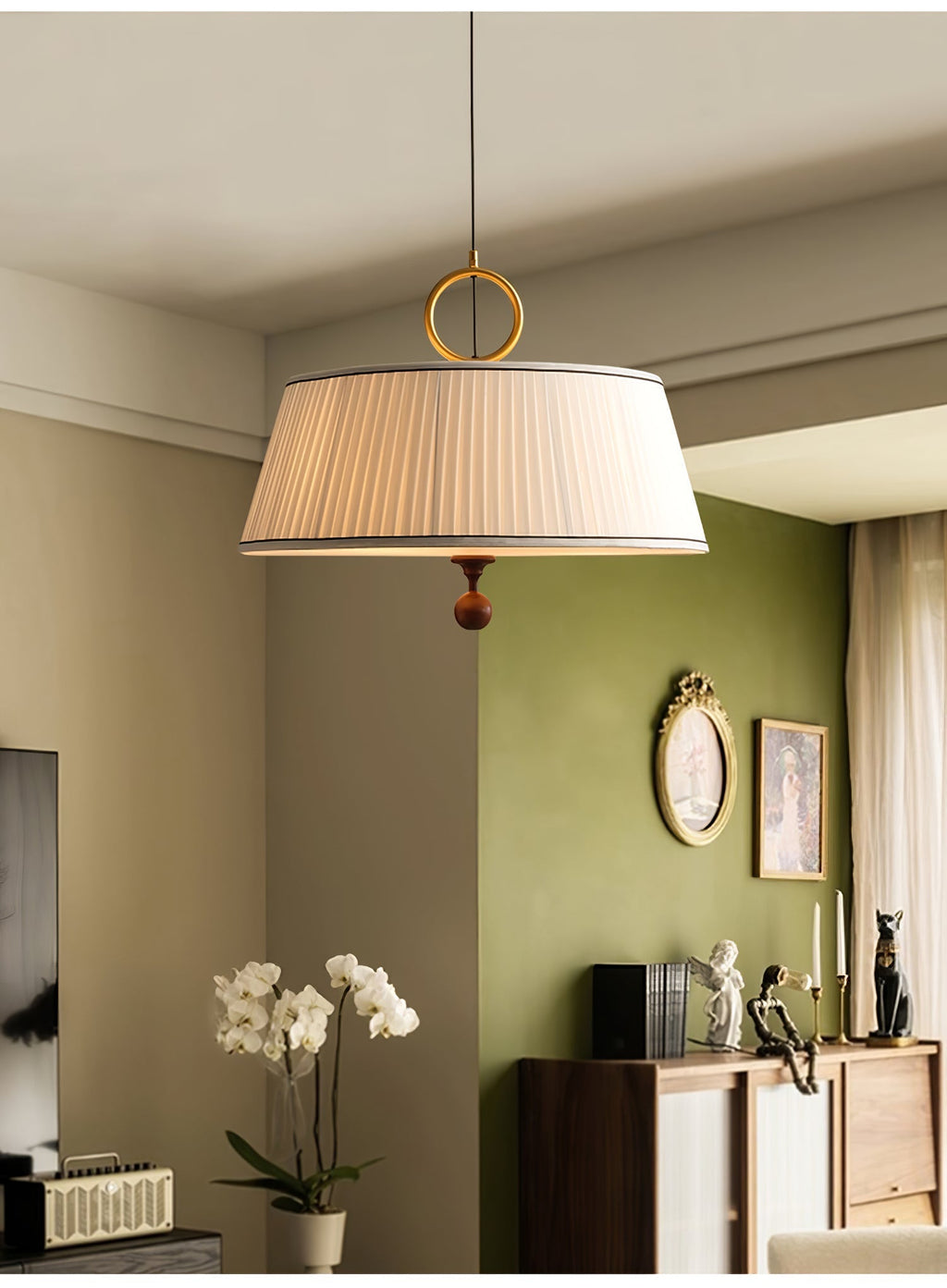 Zavaran Lampe Pendante en Bois Naturel et Tissu - Neutralighting